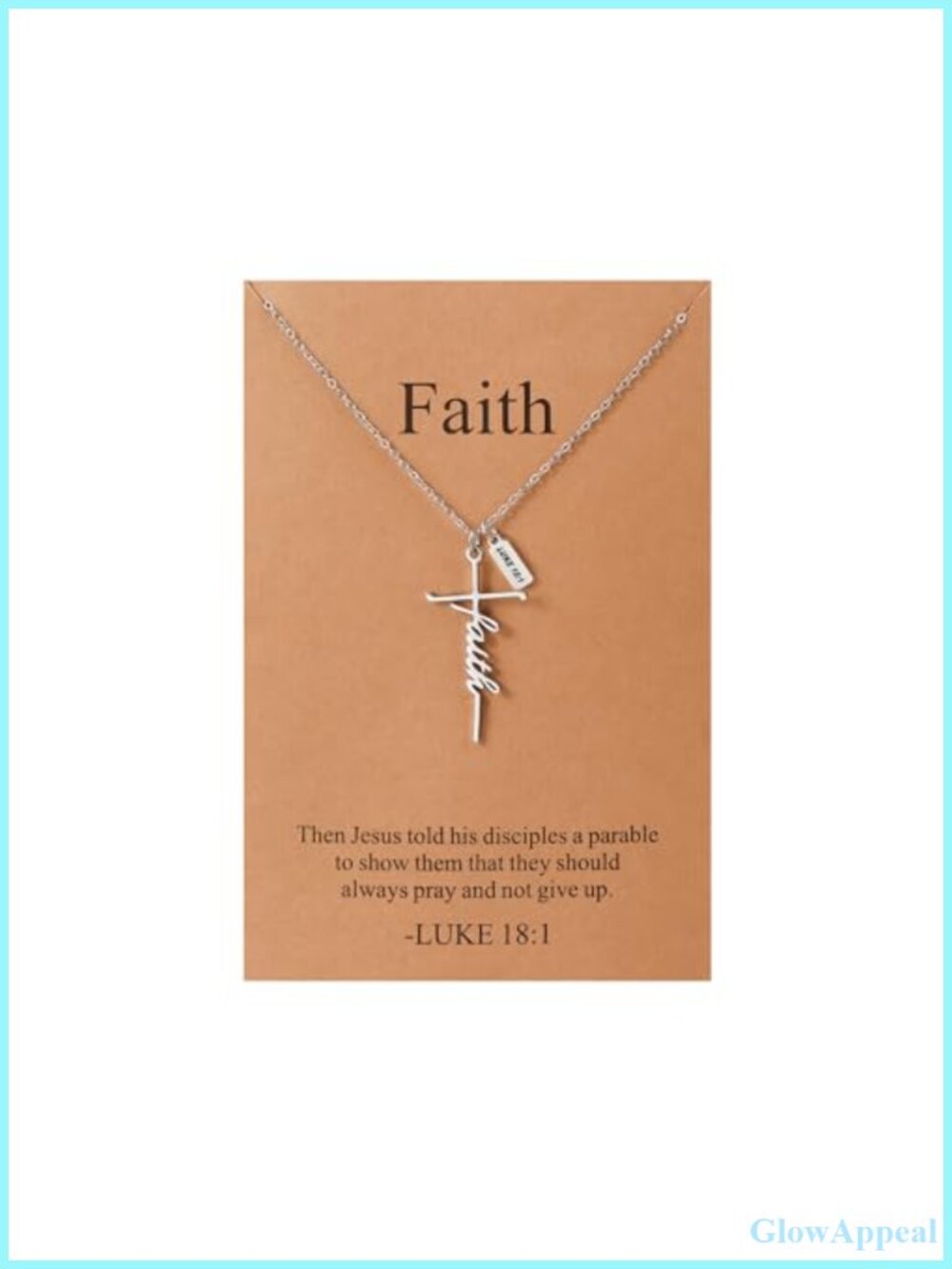 Cross Necklace Bible Verse Pendant Stainless Steel 18in Inspirational Religious